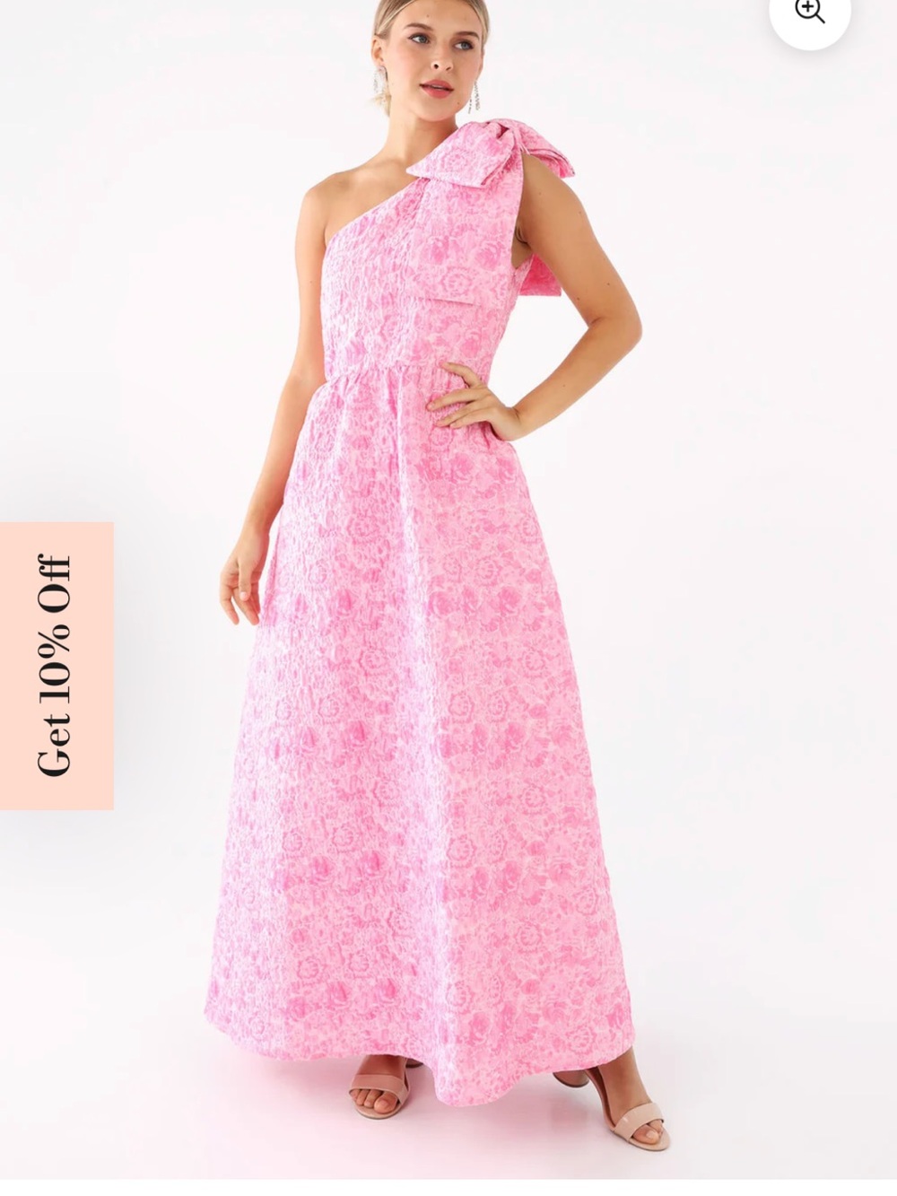 Abbey Glass Caroline Gown, Pink Bubble Jacquard. Women’s Medium, Mother of Bride